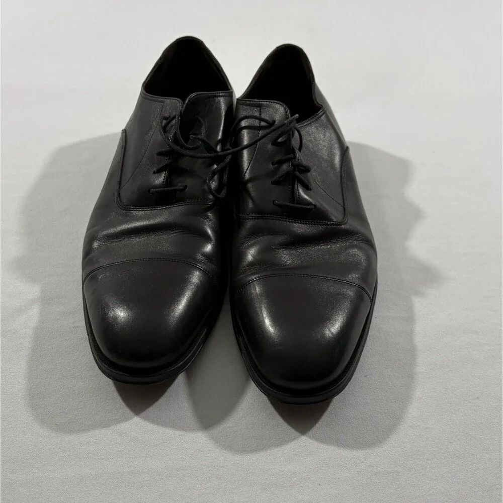 To Boot New York Adam Derrick Shoes Cap Toe Calfskin Oxford Leather Black Sz 12
